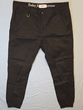 Publish Black Cotton Tapered Fit Joggers with D-Ring Detail